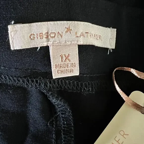 Gibson Latimer La Vie Est Faite Skinny Slack Pants Womens Plus Size 1X Black NWT - Picture 4 of 7